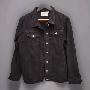 Wildflower Yellow Springs Stay Wild On Back Black Denim Jacket Oversized Small